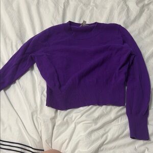 J. Crew Purple Cropped Cashmere Sweater